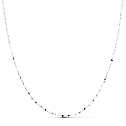 [P12000145] 18K CADENA MACIZA ORO BLANCO DIAMANTADA 45 CM 1.2 MM