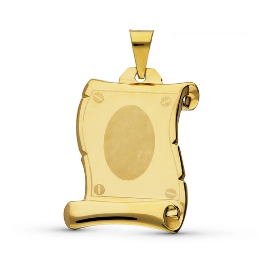 [P12000163] 18K CHAPA ORO AMARILLO PERGAMINO 28X20 MM