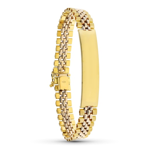 [P12000295] 18K ESCLAVA ORO AMARILLO ESLABON PANTER 21.5 CM 10 MM