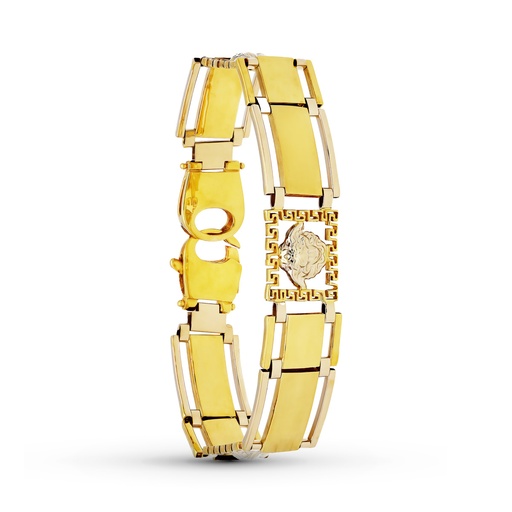 [P12000318] 18K PULSERA MEDUSA ORO BICOLOR  MATE BRILLO