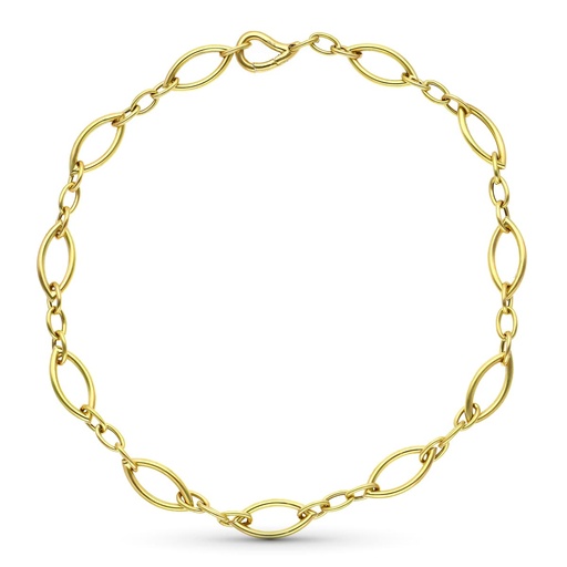 [P12000357] 18K GARGANTILLA ORO AMARILLO ESLABON OVAL HUECA 43 CM