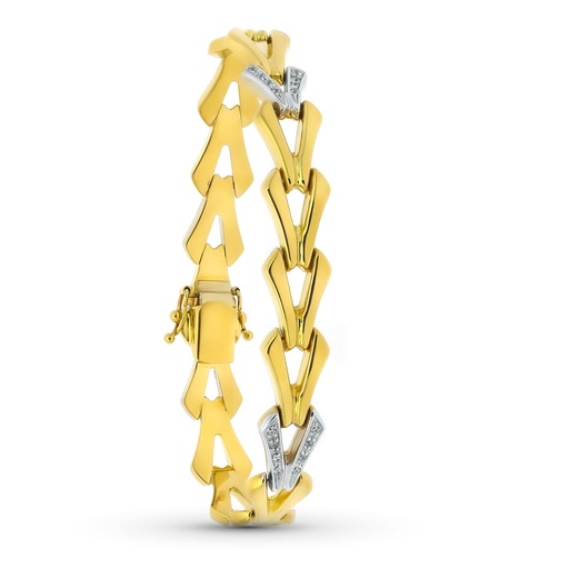 [P12000363] 18K PULSERA ORO AMARILLO BICOLOR CIRCONITAS