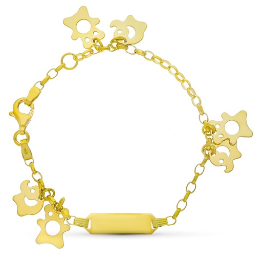 [P12000434] 18K ESCLAVA ORO AMARILLO FIGURAS 14 CM 2 MM