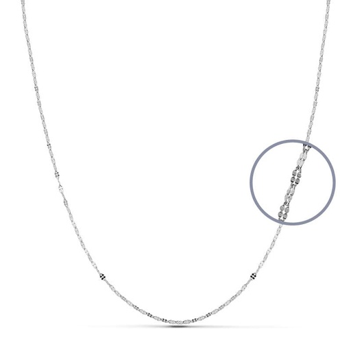 [P12000445] 18K CADENA MACIZA  ORO BLANCO 45 CM 1.1 MM