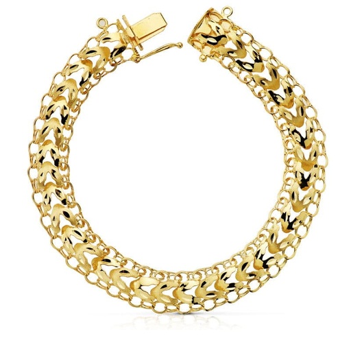 [P12000504] 18K PULSERA PRINCESA 10 MM 21 CM 12.15 GR