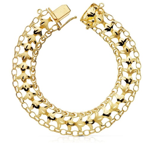 [P12000509] 18K PULSERA PRINCESA 13 MM 21 CM 14.75GR