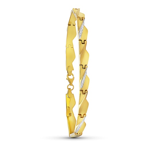 [P12000529] 18K PULSERA ORO BICOLOR ESTAMPACION