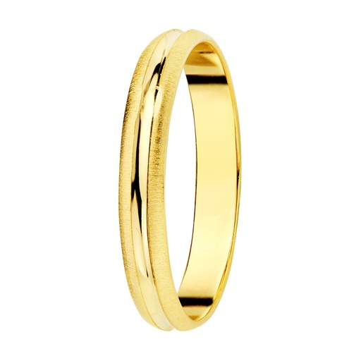 [P12000548] 18K ALIANZA ORO AMARILLO MATE Y BRILLO 3 MM