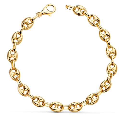 [P12001721] 18K PULSERA ORO AMARILLO CALABROTE HUECO ANCHO: 7.5 MM. LARGO:  21 CM