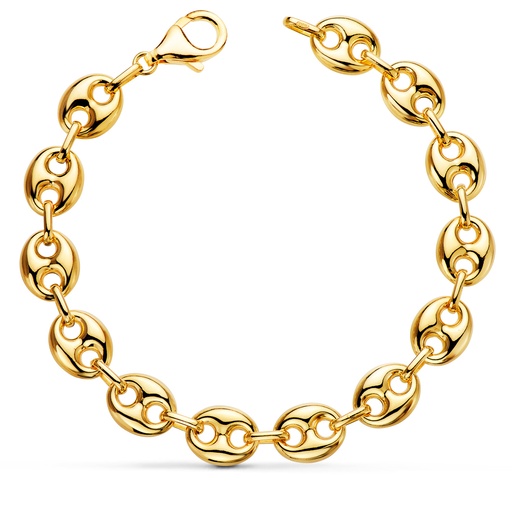 [P12001821] 18K PULSERA ORO AMARILLO CALABROTE HUECO ANCHO: 10 MM. LARGO:  21 CM