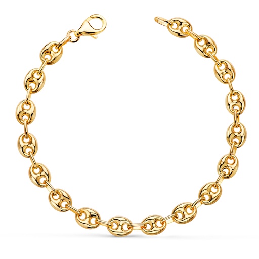 [P12001919] 18K PULSERA ORO AMARILLO CALABROTE HUECO ANCHO: 6 MM. LARGO:  19 CM