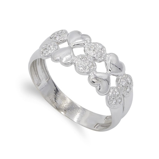 [P12087] 18K SORTIJA ORO BLANCO Y CIRCONITAS