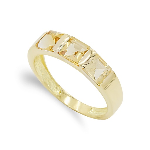 [P12156-OATO] 18K SORTIJA ORO AMARILLO TRES PIEDRAS TOPACIO 4.5 MM