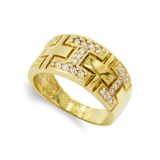 [P12172] 18K SORTIJA ORO AMARILLO Y CIRCONITAS