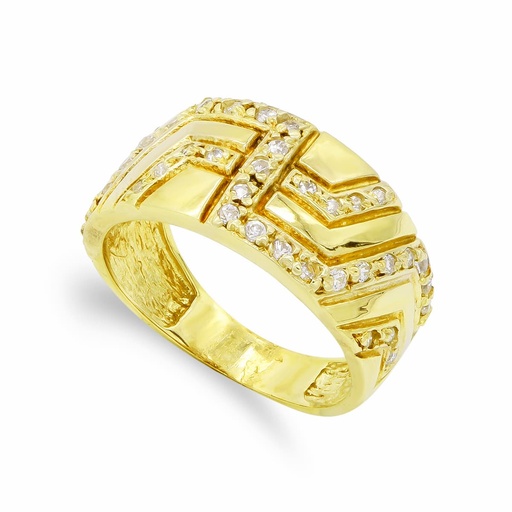 [P12173] 18K SORTIJA ORO AMARILLO Y CIRCONITAS