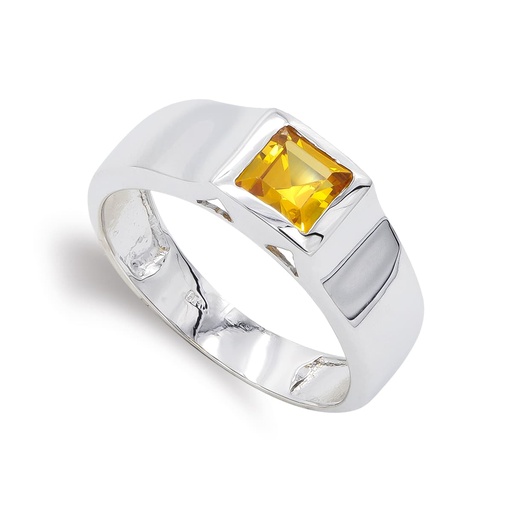 [P12209-OBTO] 18K SORTIJA ORO BLANCO PIEDRA TOPACIO 6 MM