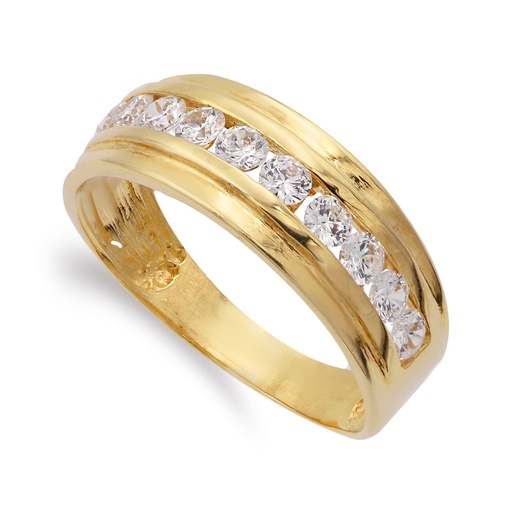 [P12317] 18K SORTIJA ORO AMARILLO CON CIRCONITAS