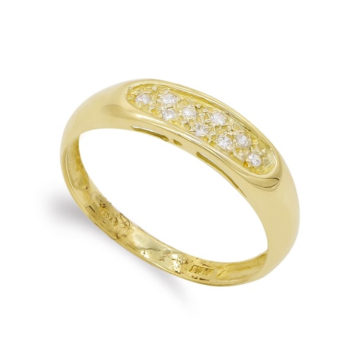 [P12398] 18K SORTIJA ORO AMARILLO Y CIRCONITAS
