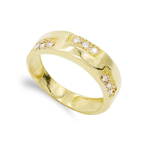 [P12418] 18K SORTIJA ORO AMARILLO Y CIRCONITAS