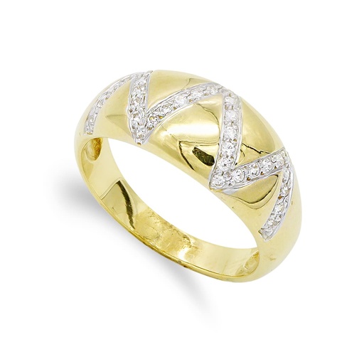 [P12457] 18K SORTIJA ORO AMARILLO Y CIRCONITAS
