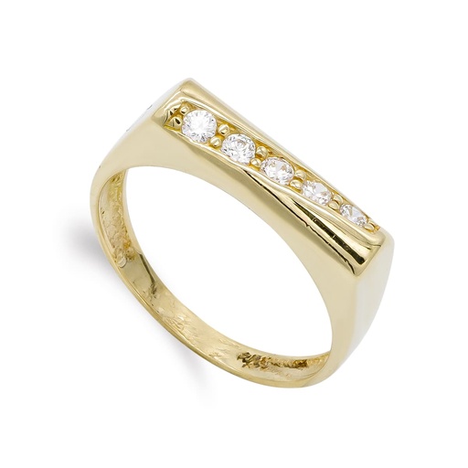[P12482] 18K SORTIJA ORO AMARILLO Y CIRCONITAS