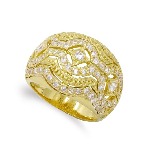 [P12666] 18K SORTIJA ORO AMARILLO Y CIRCONITAS