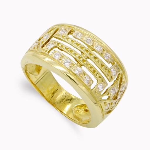 [P12669] 18K SORTIJA AMARILLO Y CIRCONITAS
