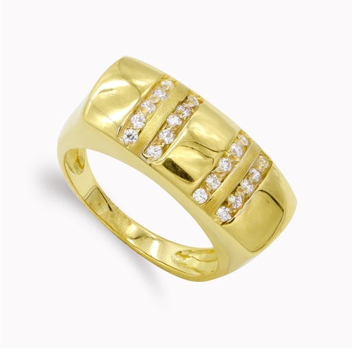 [P12670] 18K SORTIJA ORO AMARILLO Y CIRCONITAS