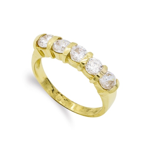 [P12831-CI] 18K SORTIJA ORO AMARILLO QUINTILLO CIRCONITAS 4 MM