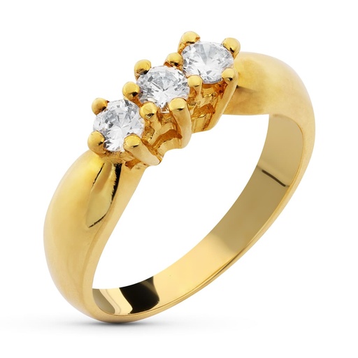 [P12860] 18K SORTIJA ORO AMARILLO CON CIRCONITAS