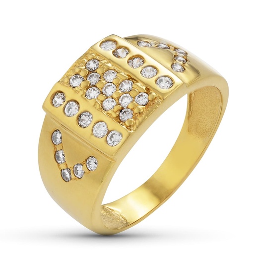 [P12862] 18K SORTIJA ORO AMARILLO CON CIRCONITAS