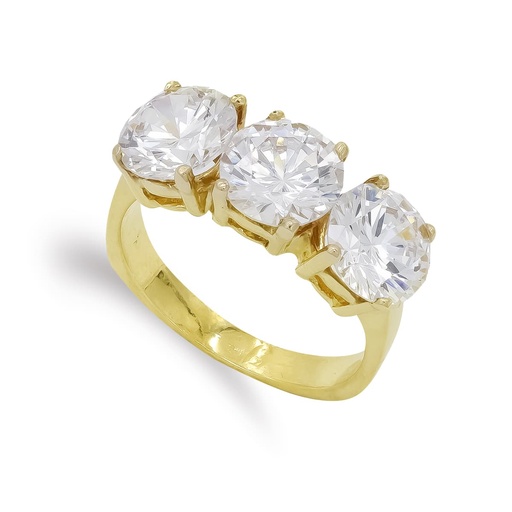 [P12898] 18K SORTIJA TRESILLO ORO AMARILLO CON CIRCONITAS
