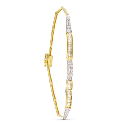 [P13000063] 18K PULSERA ORO BICOLOR CON CIRCONITAS 20 CM