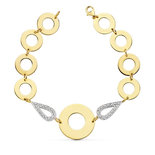 [P13000076] 18K PULSERA BICOLOR 19.5 CM