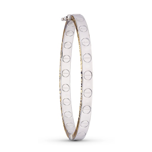 [P13000083] 18K PULSERA ORO BICOLOR RIGIDA 62X6 MM