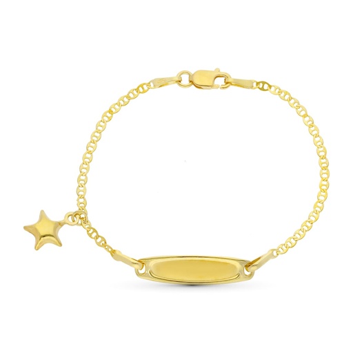 [P13000106] 18K ESCLAVA ORO AMARILLO ESTRELLA 13 CM