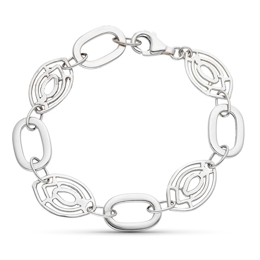 [P13000165] 18K PULSERA ORO BLANCO 18 CM