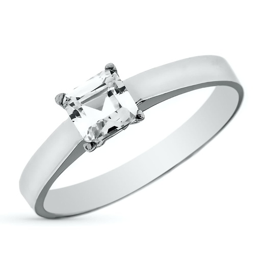 [P13000167] 18K SOLITARIO ORO BLANCO 5X5 MM 2.35 GR