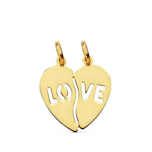 [P13054] 18K COLGANTE ORO AMARILLO CORAZON LOVE. 15X15 MM