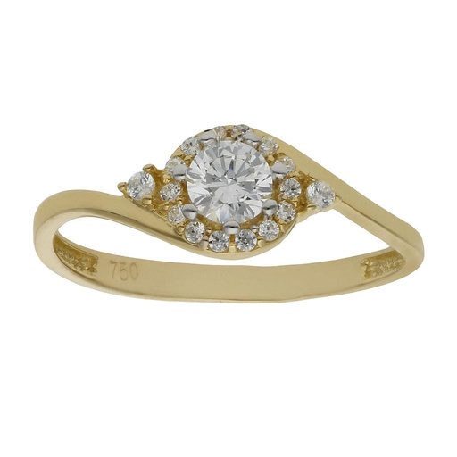 [S635] SORTIJA ORO 18KL CIRCONITAS