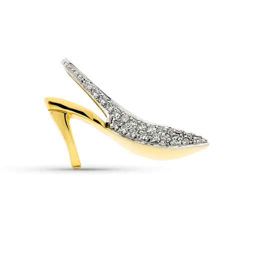 [P13102] 18K COLGANTE ORO AMARILLO ZAPATO CON CIRCONITAS