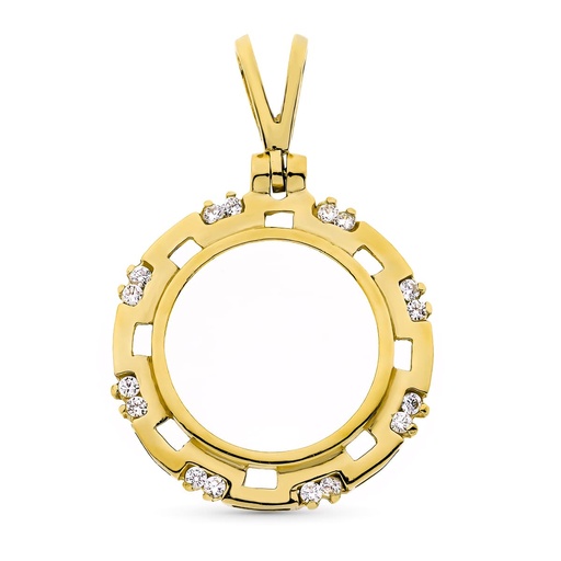 [P13182] 18K COLGANTE ORO AMARILLO MONEDA ALFONSINA 19 MM 16 CIRC