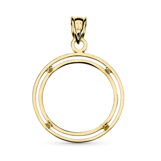 [P13188] 18K COLGANTE ORO AMARILLO MONEDA ALFONSINA 19 MM