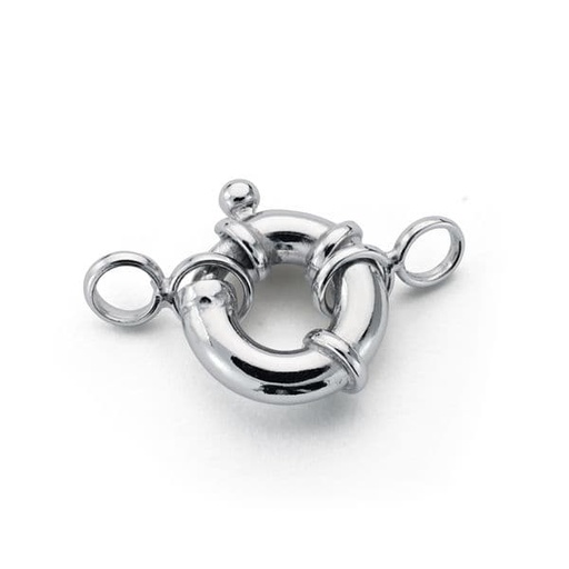 [P13277] 18K FORNITURA CIERRE DE TIMON ORO BLANCO HUECO 10 MM