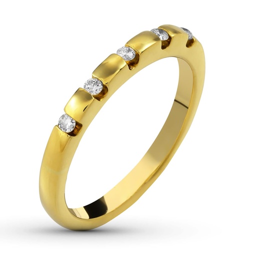[P1341] 18K SORTIJA ORO AMARILLO DIAMANTES TALLA BRILLANTE 0.025  QTS.