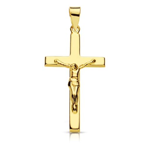 [P13519] 18K CRUZ CON CRISTO. 27X15 MM