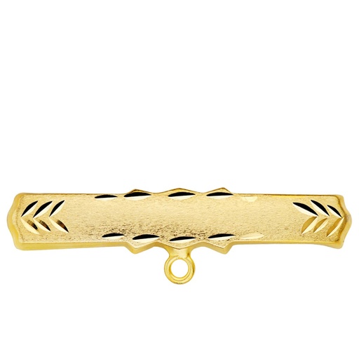 [P13557] 18K ALFILER ORO AMARILLO TALLADO 30X6 MM
