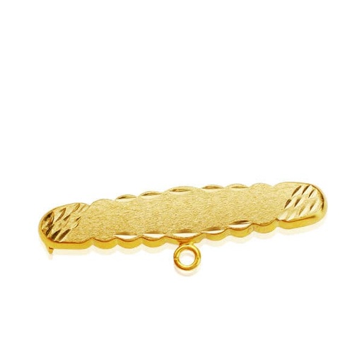 [P13558] 18K ALFILER ORO AMARILLO TALLADO 30X6 MM