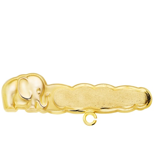 [P13565] 18K ALFILER ORO AMARILLO TALLADO ELEFANTE. 30X8 MM