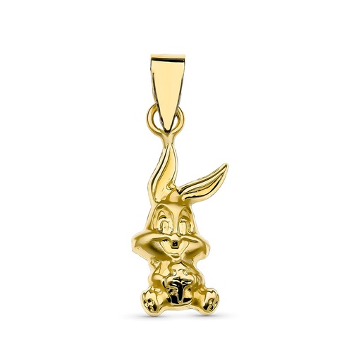 [P13585] 18K COLGANTE ORO AMARILLO BUGS BUNNY PEQUEÑO. 15X6 MM